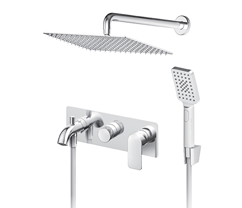 Bat. za kadu ugradna sa izlivom i rucnim tusem ROSAN - S2 cetvrtasta (231705)